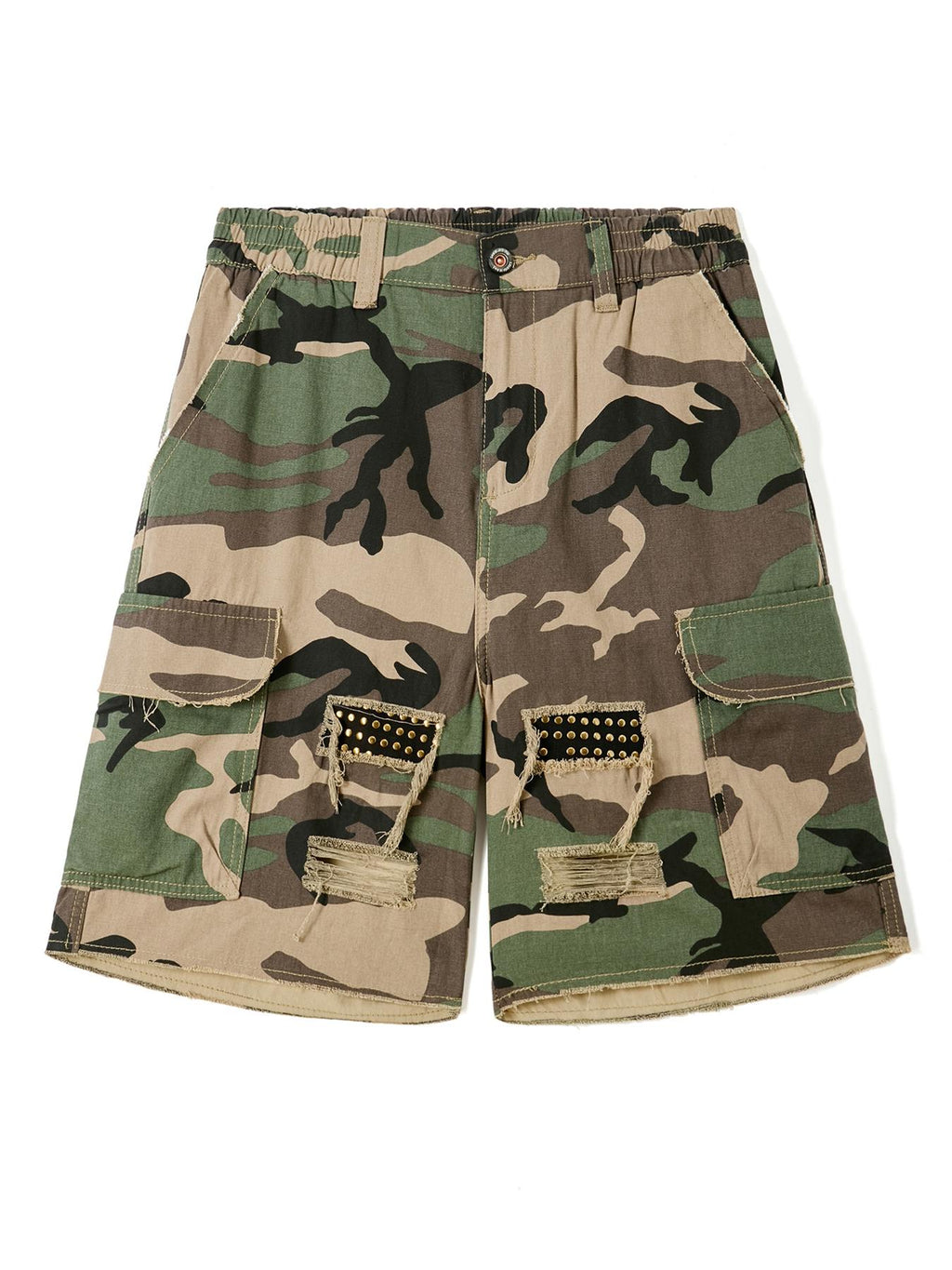 【DY006-YY]New Summer American Workwear Camo Shorts for Men, Loose & Casual Knee-Length Shorts, Simple & Practical for Summer Leisure and Beach Wear