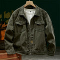 2025 Autumn Men’s Vintage Washed Denim Jacket, Biker Slim‑Fit High‑End Korean‑Style Fashion Outerwear