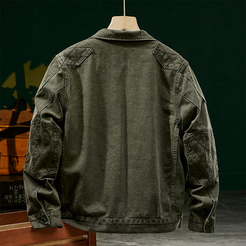 2025 Autumn Men’s Vintage Washed Denim Jacket, Biker Slim‑Fit High‑End Korean‑Style Fashion Outerwear